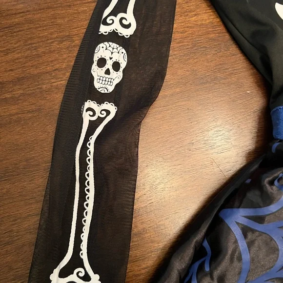 Day of the Dead Costume Kids Dia de Los Muertos Sugar Skull Fancy Dress - Picture 3 of 8